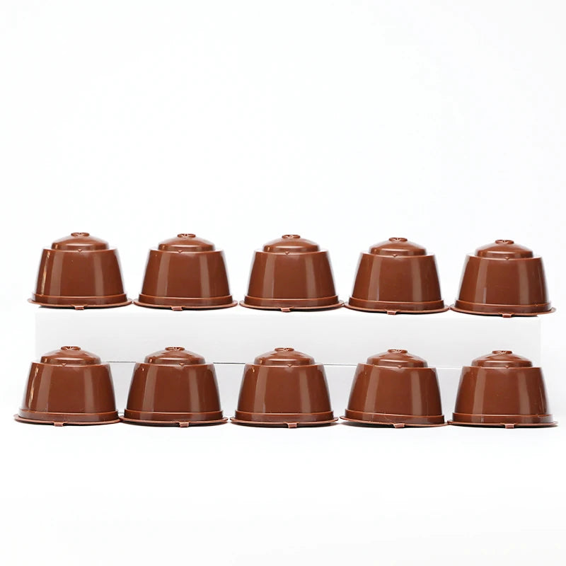 10PCS Refillable Capsules for Nescafe DOLCE GUSTO Coffee Capsules Reusable Filter with Spoon Brush Coffee Pods High Quality