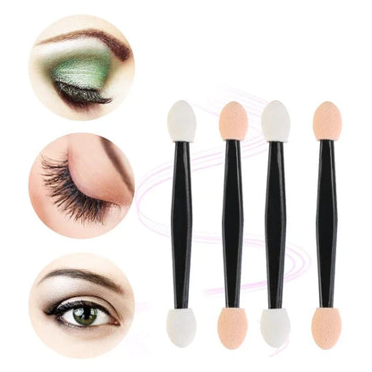 Set of 5/30/50/100PCS Blushimmer dual-sided eyeshadow brushes with sponge and nylon tips for precise makeup application.