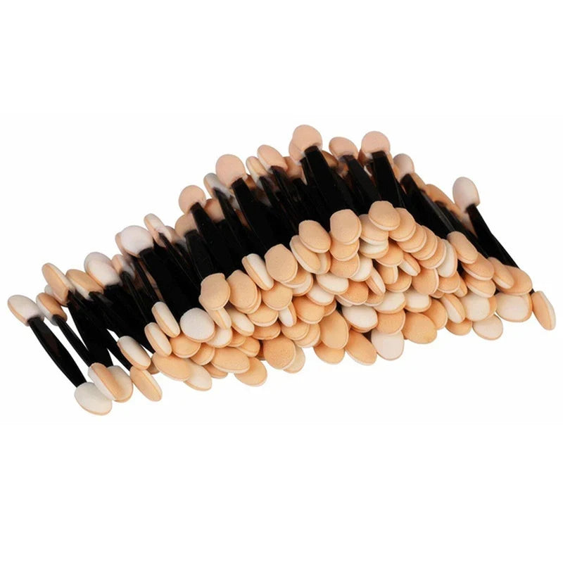 Blushimmer eye shadow brushes set with dual-sided sponge and nylon applicators for precise makeup application and blending.