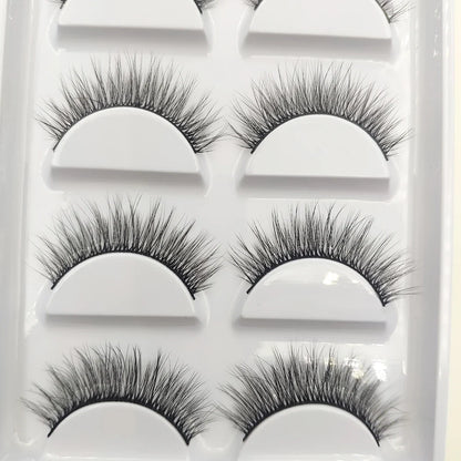 Set of 5 pairs of Blushimmer 3D Mink false eyelashes, natural style, perfect for makeup and beauty enhancement.