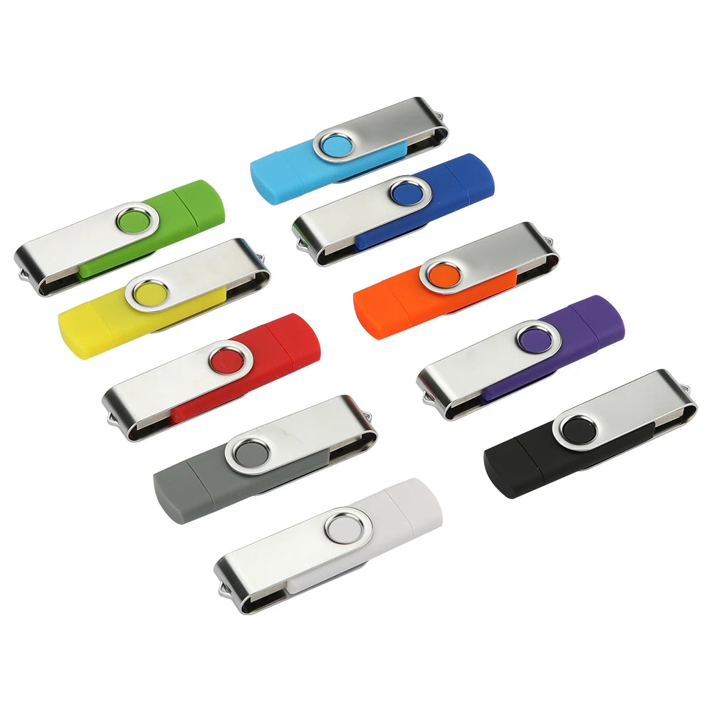 Custom LOGO Twister USB Flash Drive 2.0  3.0 Swivel Type-c Memory Stick Promotion Pendrve