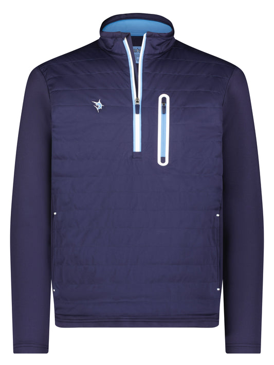 White Water Life Hampton Pullover technical quarter zip sweatshirt on model, showcasing comfortable fit and lightweight fabric.