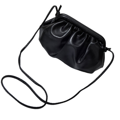 Black and white PU leather clutch handbag with shoulder strap, stylish women’s hand and crossbody bag by Feelontop Jewellery.