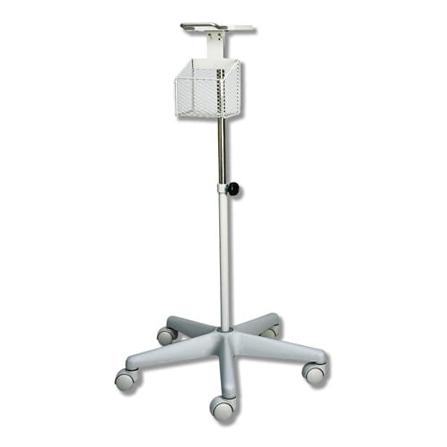 Blood pressure monitor mobile stand for HEM907 model by BACKUPMYFILESNOW®, shown holding the device securely.