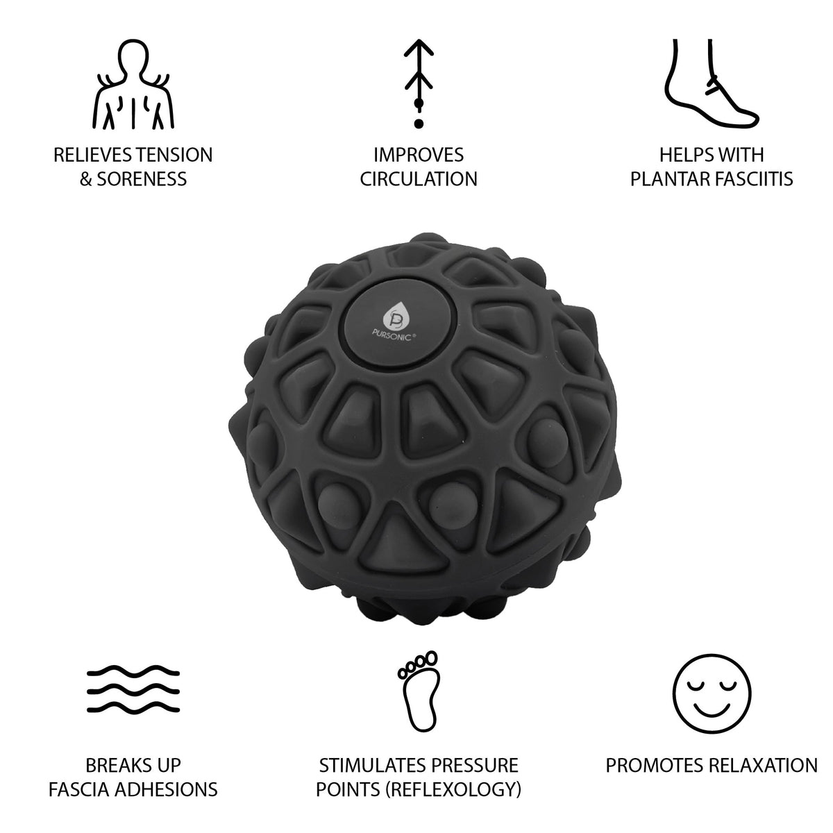 Pursonic Vibrating Massage Ball – Deep Tissue Relief at Your Fingertips