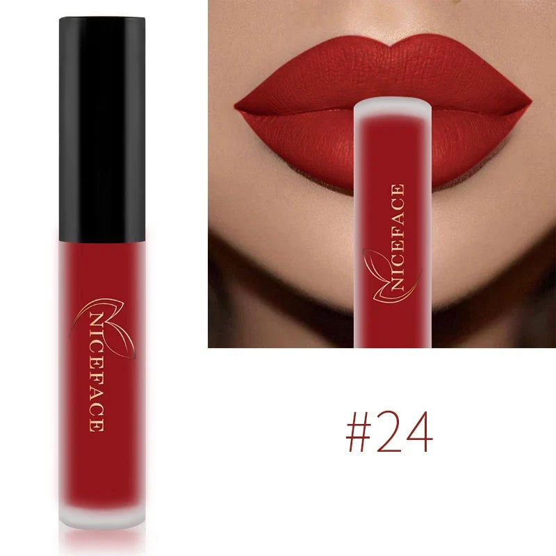 Blushimmer NICEFACE Nude Liquid Lipstick in waterproof, velvet matte finish, long-lasting non-stick cup lip tint makeup.