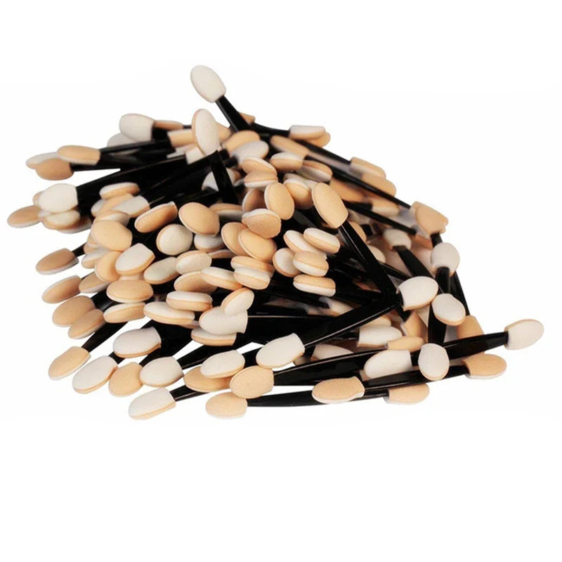 Set of 5/30/50/100PCS Blushimmer dual-sided sponge nylon eyeshadow brushes for makeup application and cosmetic use.