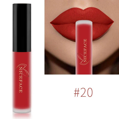 Blushimmer NICEFACE Nude Liquid Lipstick in waterproof velvet matte finish, long-lasting, non-stick lip gloss with a nude tint.