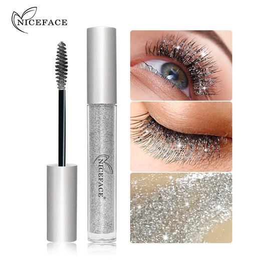 Blushimmer 4D waterproof mascara with diamond glitter, fast-drying, long-lasting black eyelash extension and curling makeup.