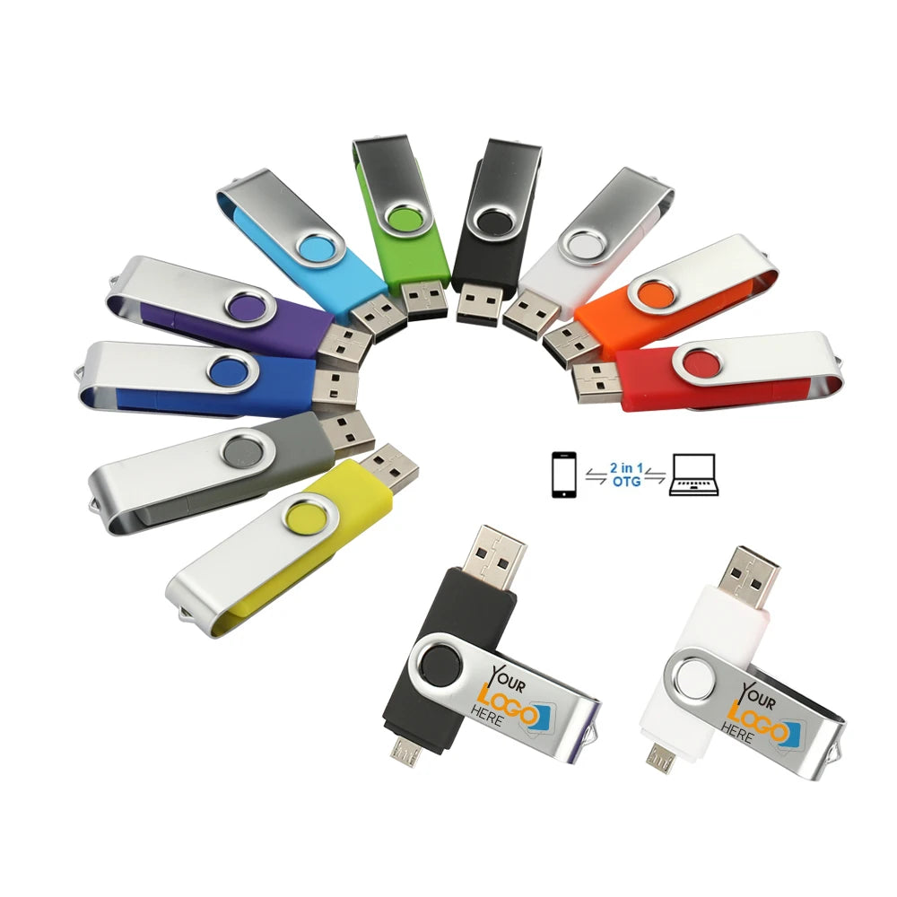 Custom LOGO Twister USB Flash Drive 2.0  3.0 Swivel Type-c Memory Stick Promotion Pendrve
