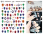 Nail Sticker Snake  Dragon Butterfly Black Multicolor Decals Nail Art Tattoo Slider Water Transfer Letter Nails Art Decoration
