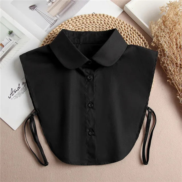 Fashion 2025 Front Tie White Fake Collar for Women Stand Detachable Collar Fake Girls Vintage Lace Ladies False Blouse Collar