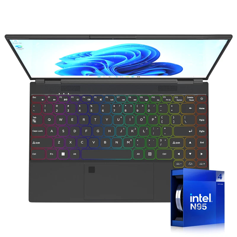 Oem Odm Cheap Sale 14Inch Laptop M2 256Gb 512Gb 1Tb 2Tb Ssd Intel N95 4500Mah Battery Bt 4.2 Black Transparent Business Laptop