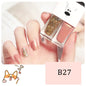 Bright candy color nail polish by Blushimmer, water-based, quick-drying, waterproof, and long-lasting for manicure or scrub use.
