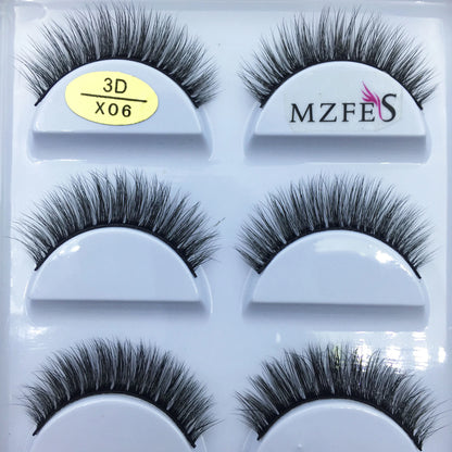 Blushimmer 38 Style 5 pairs of natural 3D mink false eyelashes for makeup and beauty enhancement.