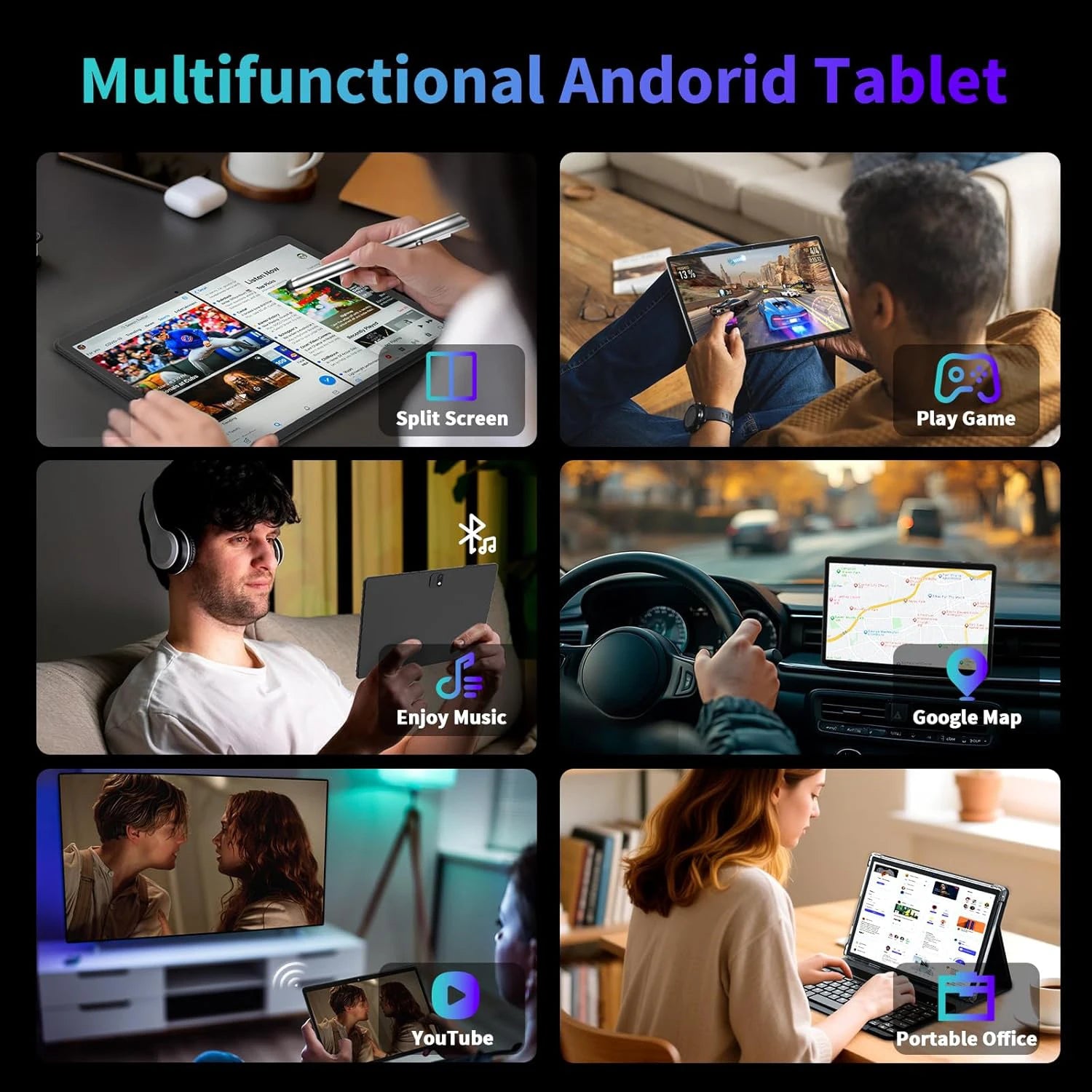 Cheap Wholesale Customizable Brand Android 15 10.1" Tablet MTK Octa Core 12GB RAM 256GB ROM Wi-Fi Dual-SIM New Tablet PC