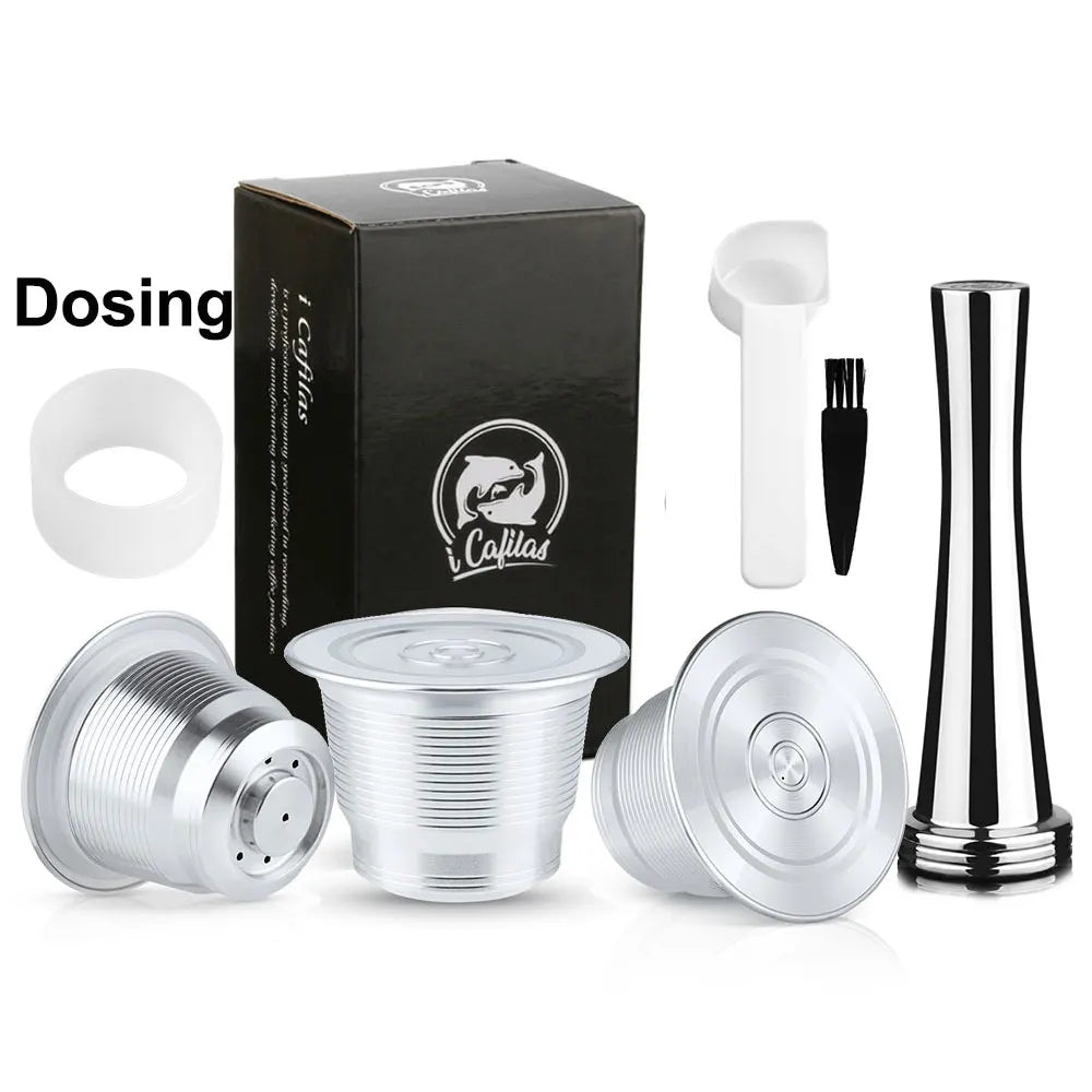New icafilas for Nespresso Coffee Capsule Reusable Espresso Steel Coffee Pod Filters for Mini C30 D30 & Pixie Coffee Maker