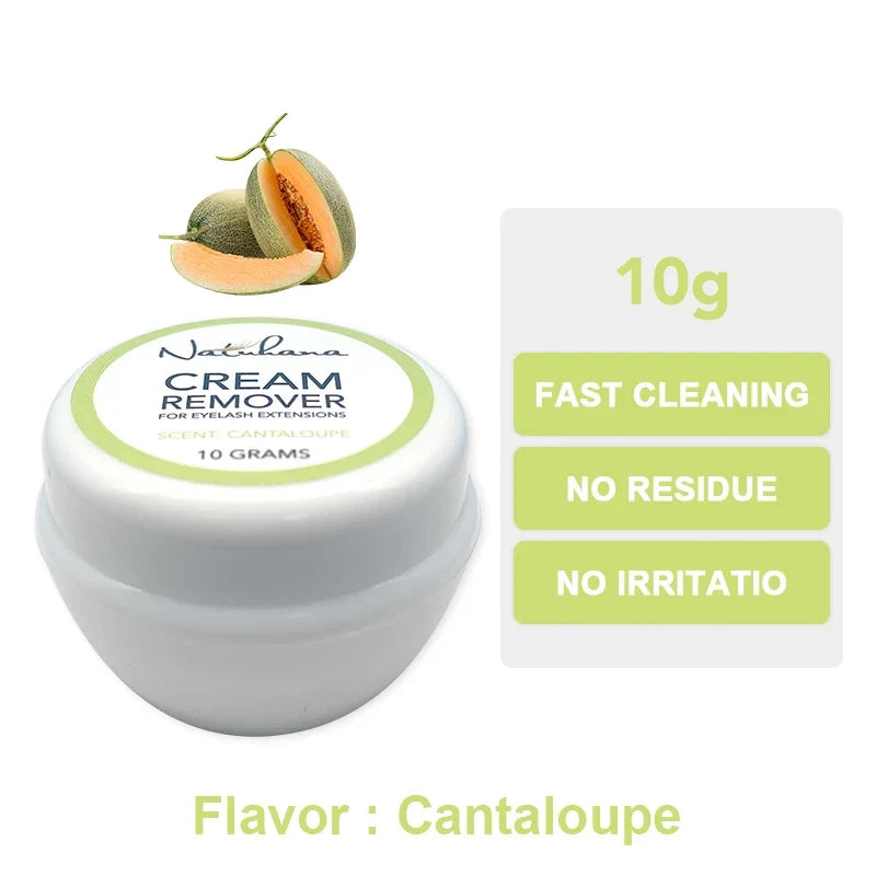Blushimmer NATUHANA eyelash extension glue remover gel in a small container, non-irritating plant-based formula for lash adhesive removal