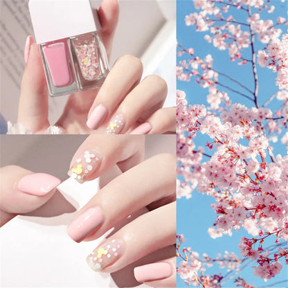 Blushimmer 2-in-1 candy color nail polish with water-based formula, quick-dry, waterproof, and long-lasting for manicures.
