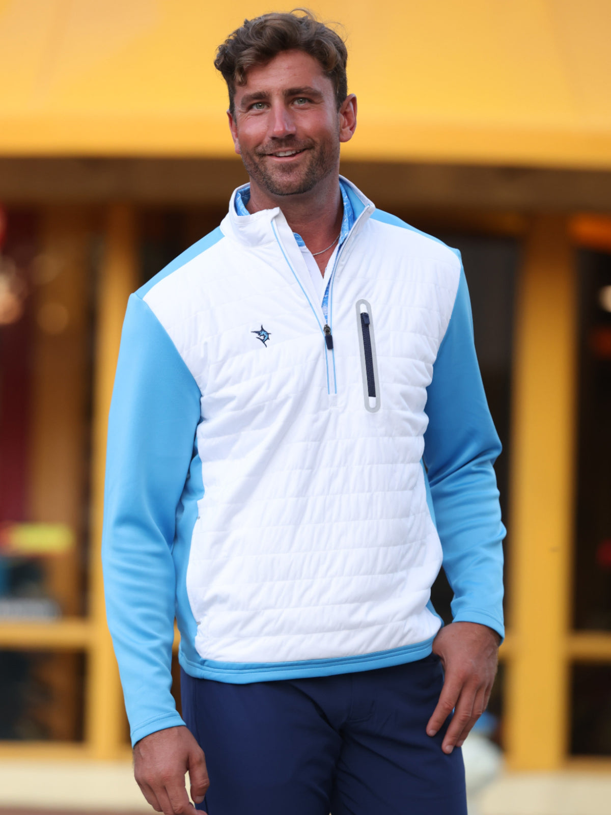 White Water Life Hampton Pullover Technical Layer quarter zip, lightweight outdoor apparel with a high collar and zip closure.
