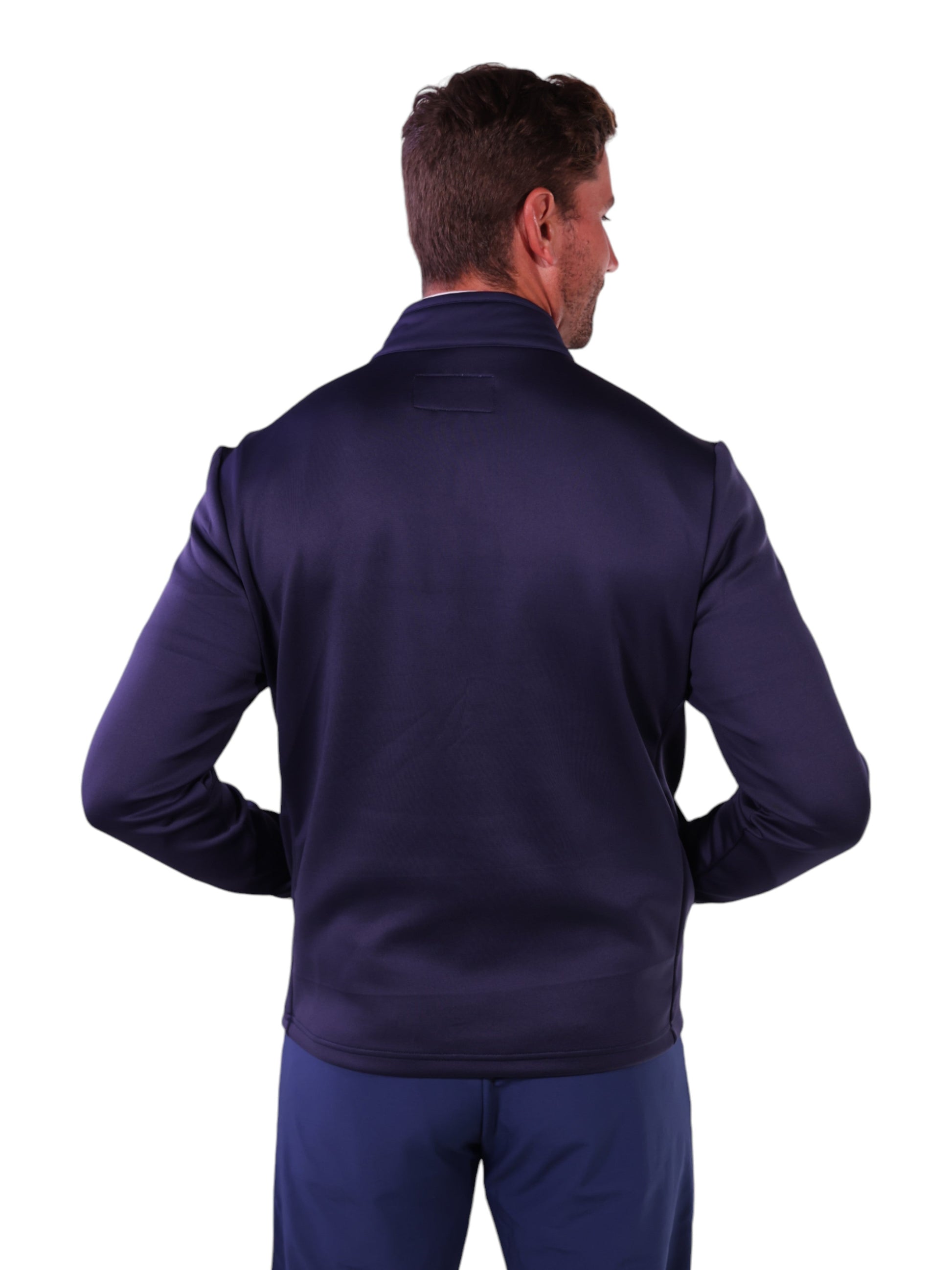 White Water Life Hampton Pullover technical layer quarter zip shown from the back, featuring a sleek design and comfortable fit.