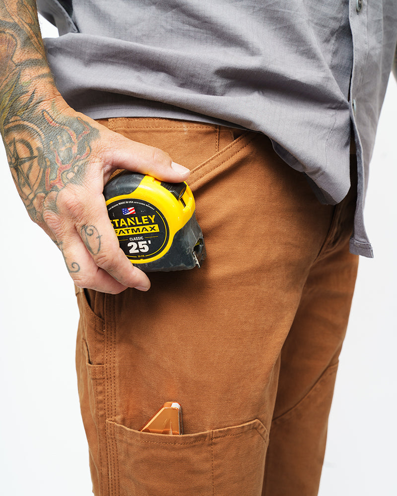 Off The Grid Surplus Hardened Double Knee Pant in tobacco color, showcasing durable work pants with reinforced knees and rugged design.