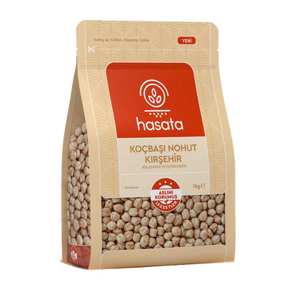 S101 Hasata chickpeas in a 1kg bag, showing plump, dried chickpeas perfect for cooking or salads.