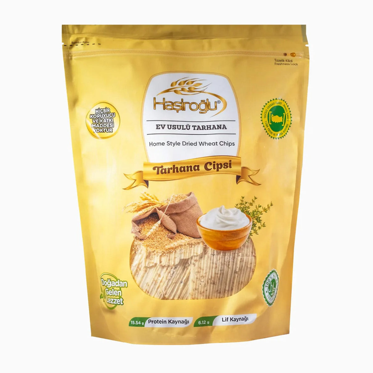 Hasiroglu homemade tarhana baked rice and pulses product in a packaging labeled 450 grams, from S101 brand.