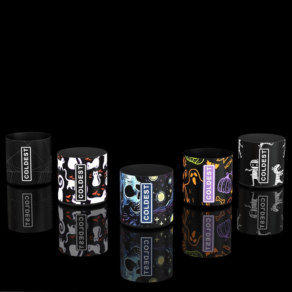 Coldest Boots accessory pack featuring five cold weather boots, shown with a haunted-themed design in dark colors.