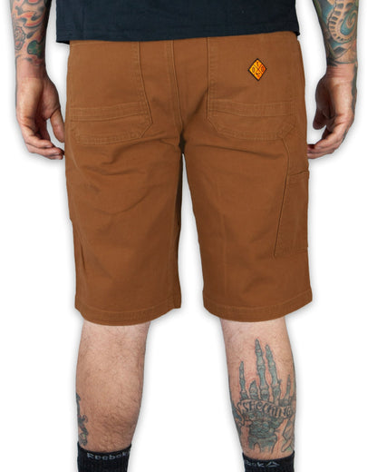 Off The Grid Surplus Havok Shorts 12-inch in tobacco color, featuring durable fabric and a relaxed fit for casual wear.