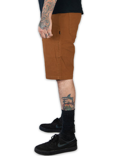Pair of Off The Grid Surplus Havok Shorts 12-inch in tobacco color, featuring a casual fit and durable fabric.