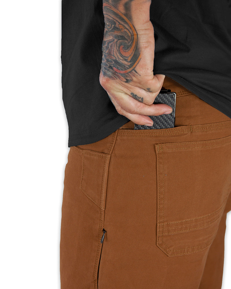 Off The Grid Surplus Havok Shorts 12" in tobacco color, featuring a casual fit and durable fabric, displayed on a neutral background.