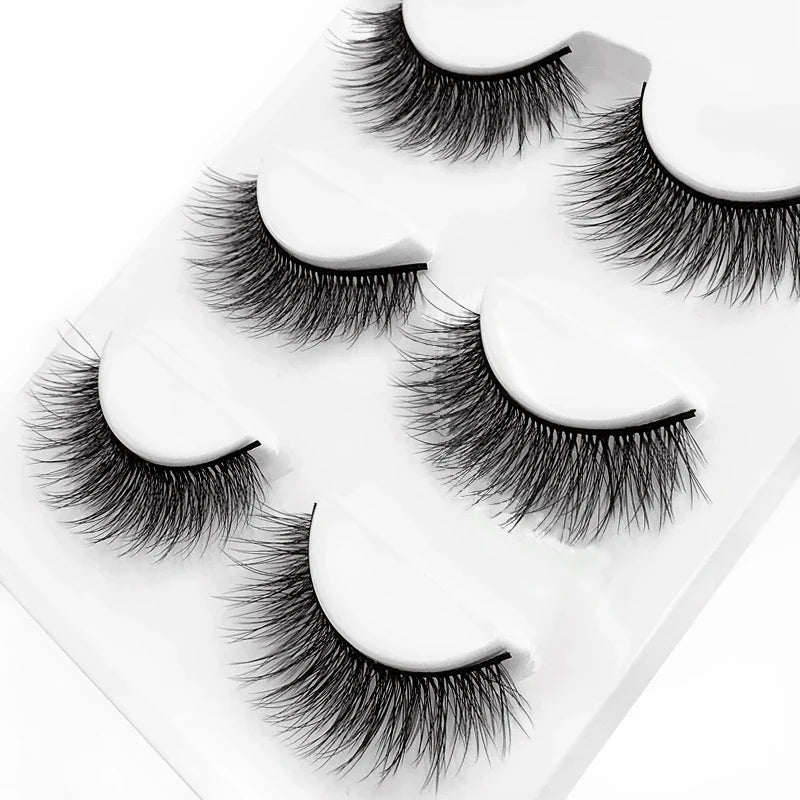 SHIDISHANGPIN 3 pairs 27 styles 3D Faux Mink Hair Soft False Eyelashes Fluffy Wispy Thick Fake Lash Handmade Eyelash Eye Makeup
