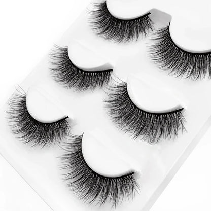 SHIDISHANGPIN 3 pairs 27 styles 3D Faux Mink Hair Soft False Eyelashes Fluffy Wispy Thick Fake Lash Handmade Eyelash Eye Makeup