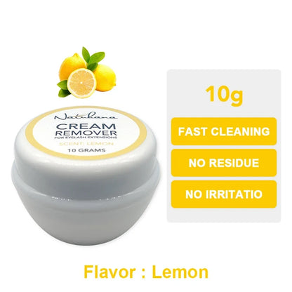 Blushimmer NATUHANA eyelash extension glue remover gel in a small jar, non-irritating plant-based formula for lash adhesive removal.