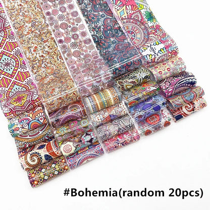 Blushimmer Halloween and Christmas nail art stickers featuring floral, stripe, and gradient transfer paper for manicure decoration.