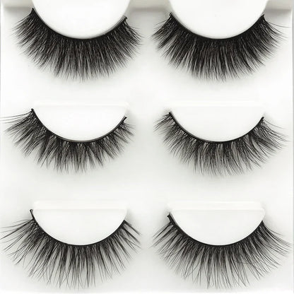 SHIDISHANGPIN 3 pairs 27 styles 3D Faux Mink Hair Soft False Eyelashes Fluffy Wispy Thick Fake Lash Handmade Eyelash Eye Makeup