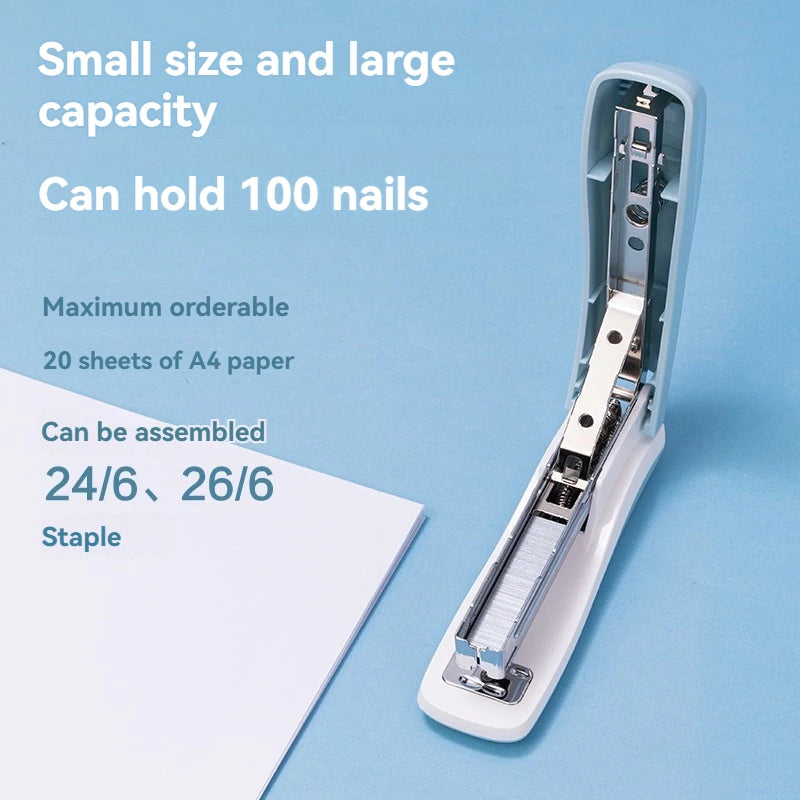 0350 White Desktop Stapler Multifunctional Office Learning Metal Stapler Students Portable Stapler 72pcs Per Carton Set