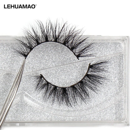 Blushimmer LEHUAMAO 5D Mink Hair false eyelashes with wispy, cross design, fluffy natural look, handmade eyelash extension tools