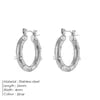 EManco Tarnish-Free Colorful Zircon Freshwater Pearl Huggie Hoop Earrings Gold Plated Stainless Steel Statement Earrings Trendy