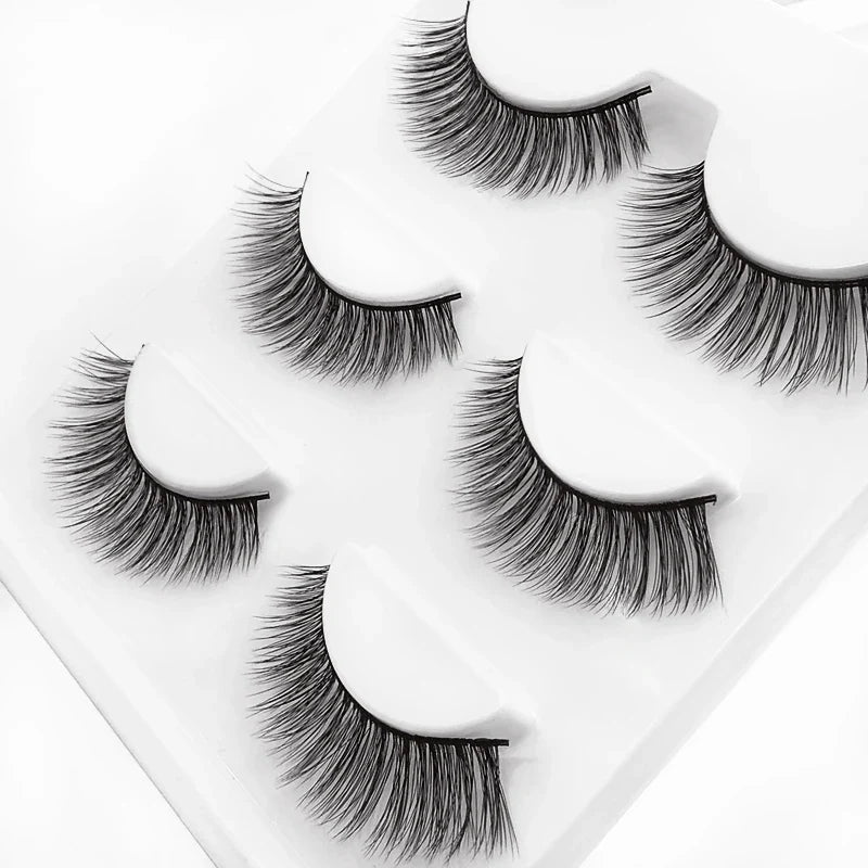 SHIDISHANGPIN 3 pairs 27 styles 3D Faux Mink Hair Soft False Eyelashes Fluffy Wispy Thick Fake Lash Handmade Eyelash Eye Makeup