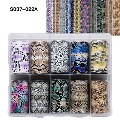 Blushimmer leopard print nail foils and animal nail art stickers with snake skin design for manicure decoration.