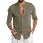 Cotton Linen Shirt long Sleeve Casual Men's
