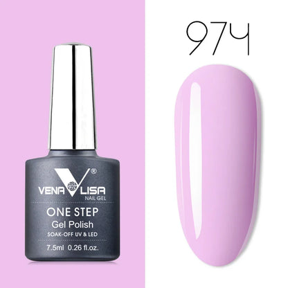 Venalisa 3-in-1 UV gel polish by Blushimmer, showing a colorful, glossy nail design suitable for LED/UV light curing.