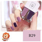 Blurred image of Blushimmer 2-in-1 candy color water-based nail polish with bright, quick-dry, waterproof finish on nails.