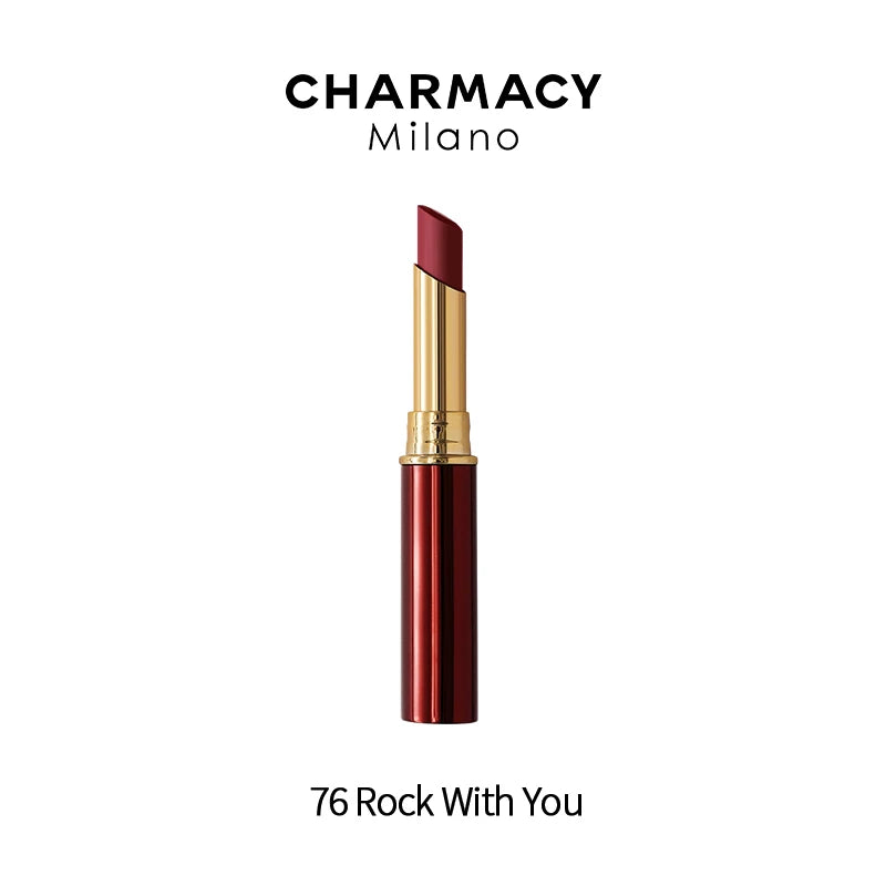HD lipstick in a sleek black tube with a closed cap, showcasing 16 vibrant waterproof velvet matte shades.