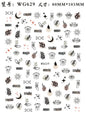 Nail Sticker Snake  Dragon Butterfly Black Multicolor Decals Nail Art Tattoo Slider Water Transfer Letter Nails Art Decoration