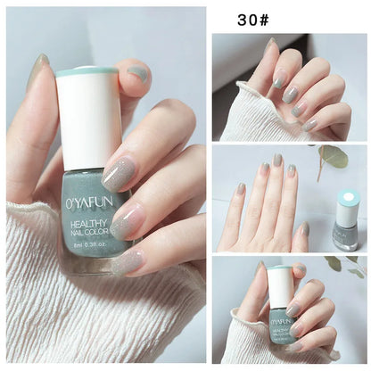 Nail Art Tearable Quick Dry Normal Without Lamp Nail Polish Glitter Sequins UV Varnish Matte Waterproof No-bake Nail Polish