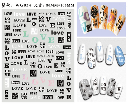 Black Gothic Nail Art Stickers featuring Old English font from Blushimmer, perfect for decorative nail letter designs.
