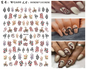 Nail Sticker Snake  Dragon Butterfly Black Multicolor Decals Nail Art Tattoo Slider Water Transfer Letter Nails Art Decoration